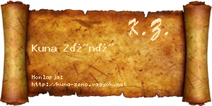 Kuna Zénó névjegykártya